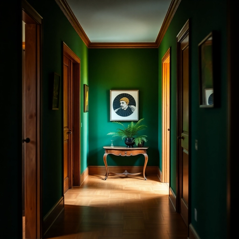 Ciemnozielony Przedpokój