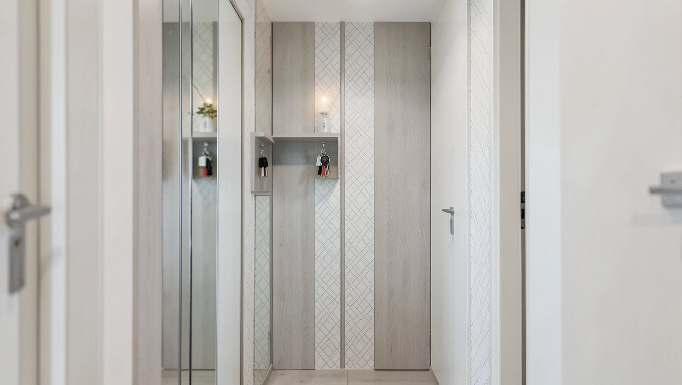 co położyć na ściany w małym przedpokoju