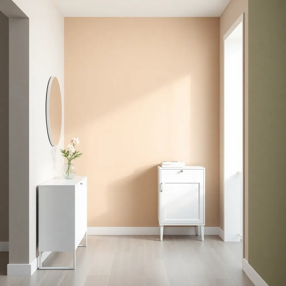 Jaki kolor ścian do białych mebli w przedpokoju