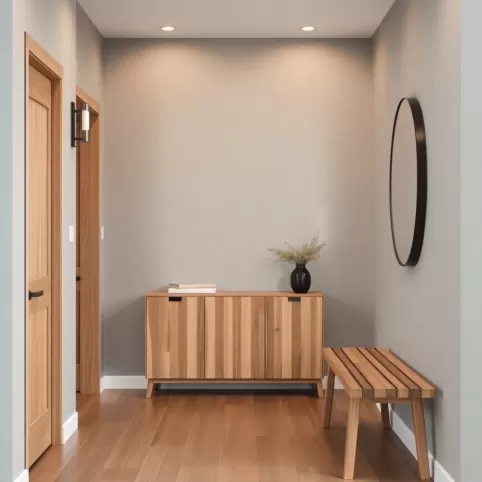 Przedpokój Szary Z Drewnem