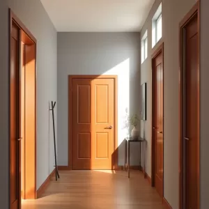 Szary Przedpokój Brazowe Drzwi